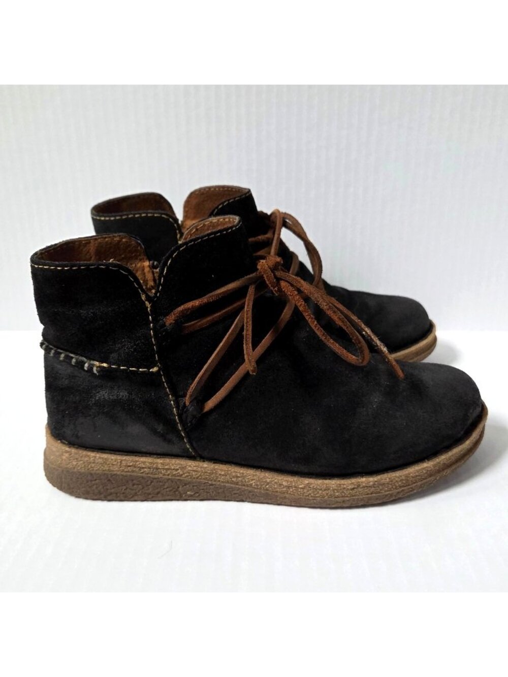 Born Boots Womens 8 Black Suede Distressed Calyn Rustic Boho Comfort Booties